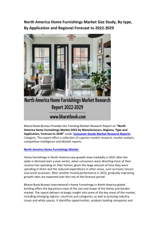 North America Home Furnishings Market Research Report 2022-2029