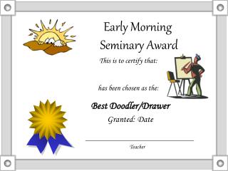 Early Morning Seminary Award