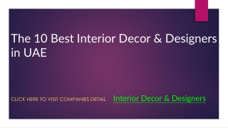 The 10 Best Interior Decor & Designers in UAE