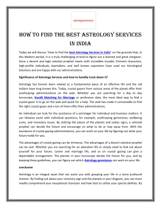 How to find the Best Astrology Services in India