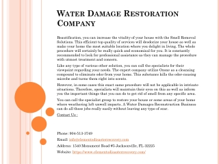 Water Damage Restoration Company