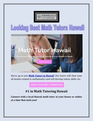Looking Best Math Tutors Hawaii