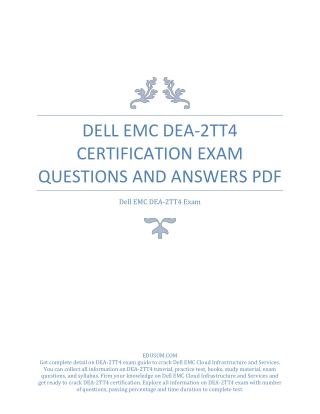 Dell EMC DEA-2TT4 Certification Exam Questions and Answers PDF