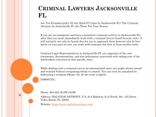 Criminal Lawyers Jacksonville FL