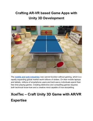 Crafting AR-VR based Game Apps with Unity 3D Development (2)