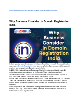 Why Business Consider .in Domain Registration India (1)