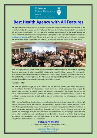Best Health Agency with All Features