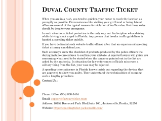 Duval County Traffic Ticket