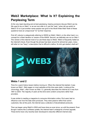 Web3 Marketplace_ What Is It_ Explaining the Perplexing Term