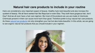 Natural hair care products to include in your routine