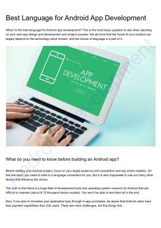 Best Language for Android App Development
