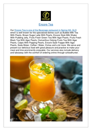 5% off - Encore Tea Delivery Restaurant Spring Hill, QLD