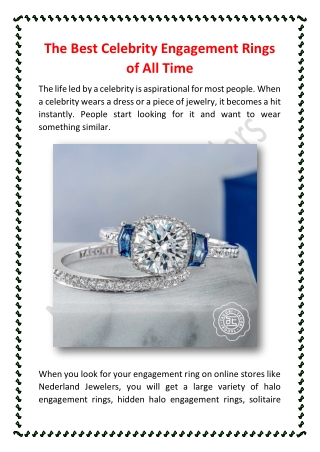 The Best Celebrity Engagement Rings of All Time_NederlandJewelers