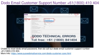Dodo Email Customer Support Number  61(1800) 410 404
