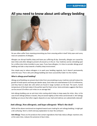 All you need to know about anti-allergy bedding