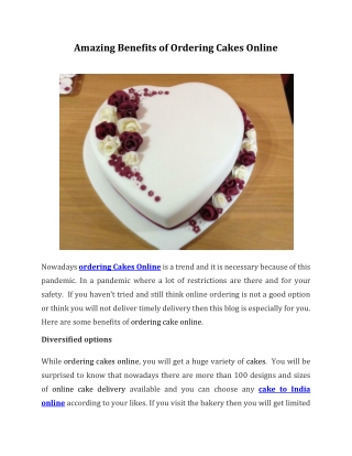 Amazing Benefits of Ordering Cakes Online