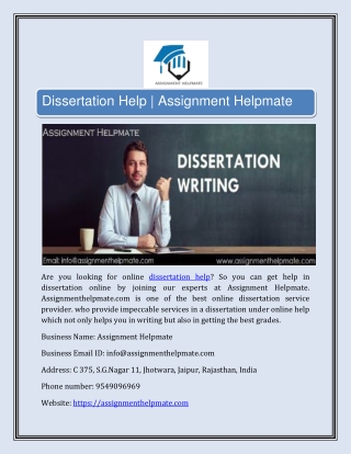 Dissertation Help | Assignment Helpmate