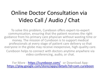 Online Doctor Consultation via Video Call