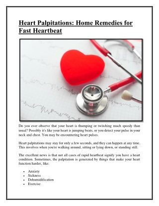 heart palpitations home remedies for fast heartbeat