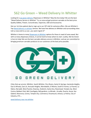 Go Green Delivery