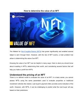 Value of an NFT