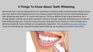 4 Things To Know About Teeth Whitening