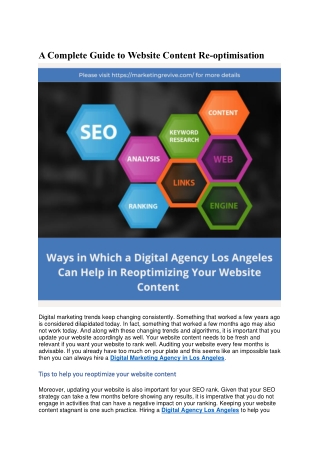 A Complete Guide to Website Content Re-optimisation