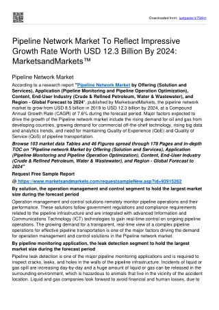 Pipeline Network Market Size Is Estimated To Rise To USD 12.3 billion By 2024