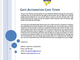 Gate Automation Cape Town