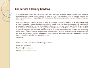 Car Service Killarney Gardens