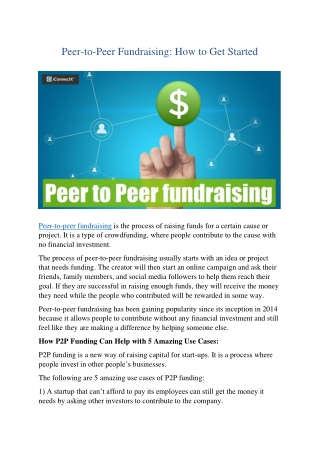 Peer-to-Peer Fundraising How to Get Started