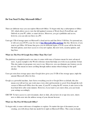 Do You Need To Buy Microsoft Office?