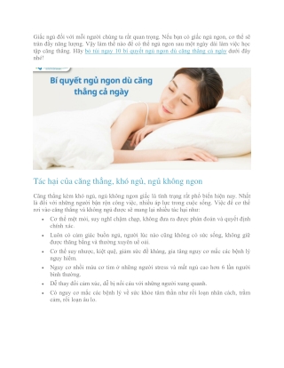 Bỏ túi 10 bí quyết ngủ ngon dù căng thẳng cả ngày