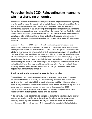 Petrochemicals 2030_ Reinventing the manner to win in a changing enterprise