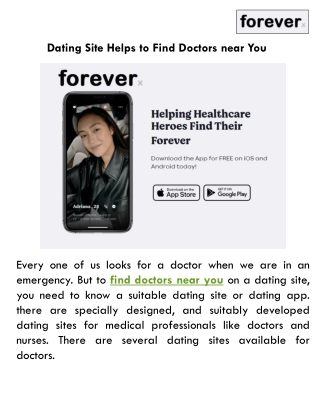 Dating Site Helps to Find Doctors near You