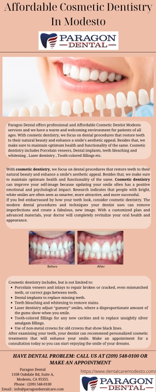 Affordable Cosmetic Dentistry In Modesto