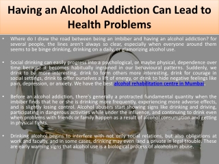 Alcohol Rehabilitation Centre in Mumbai