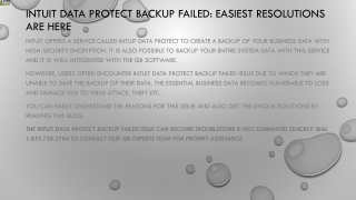 A complete guide to resolve Intuit Data Protect Backup Failed issue