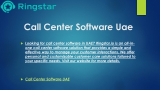 Call Center Software Uae  Ringstar.io