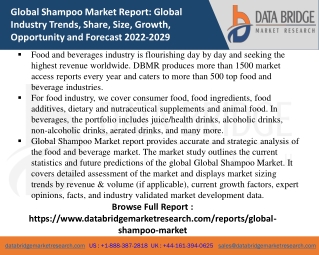 Global Shampoo Market  Pdf