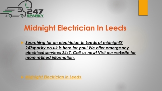 Midnight Electrician In Leeds  247sparky.co.uk