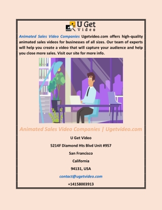 Animated Sales Video Companies Ugetvideo.com