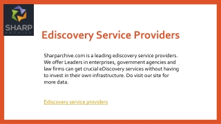 Ediscovery Service Providers  Sharparchive.com