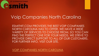 Voip Companies North Carolina  Esmithit.com