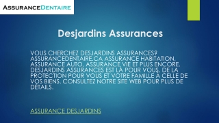 Desjardins Assurances  Assurancedentaire.ca