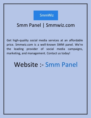 Smm Panel  Smmwiz