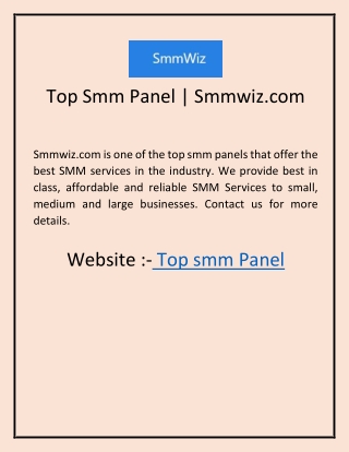 Top Smm Panel Smmwiz