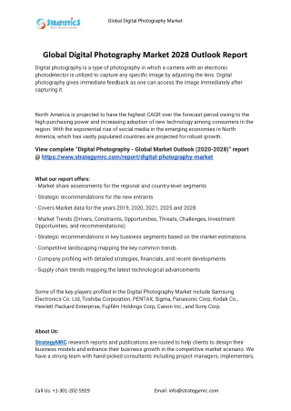 2022 Digital Photography Industry Global Analysis Report