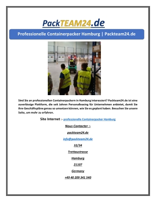 Professionelle Containerpacker Hamburg | Packteam24.de