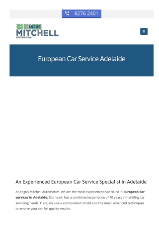 European Car Service Adelaide